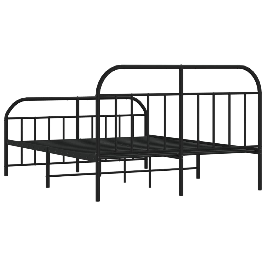 Bedframe met hoofd- en voeteneinde metaal zwart 140x200 cm is nu te koop bij PeponiXL, paradijselijk wonen!