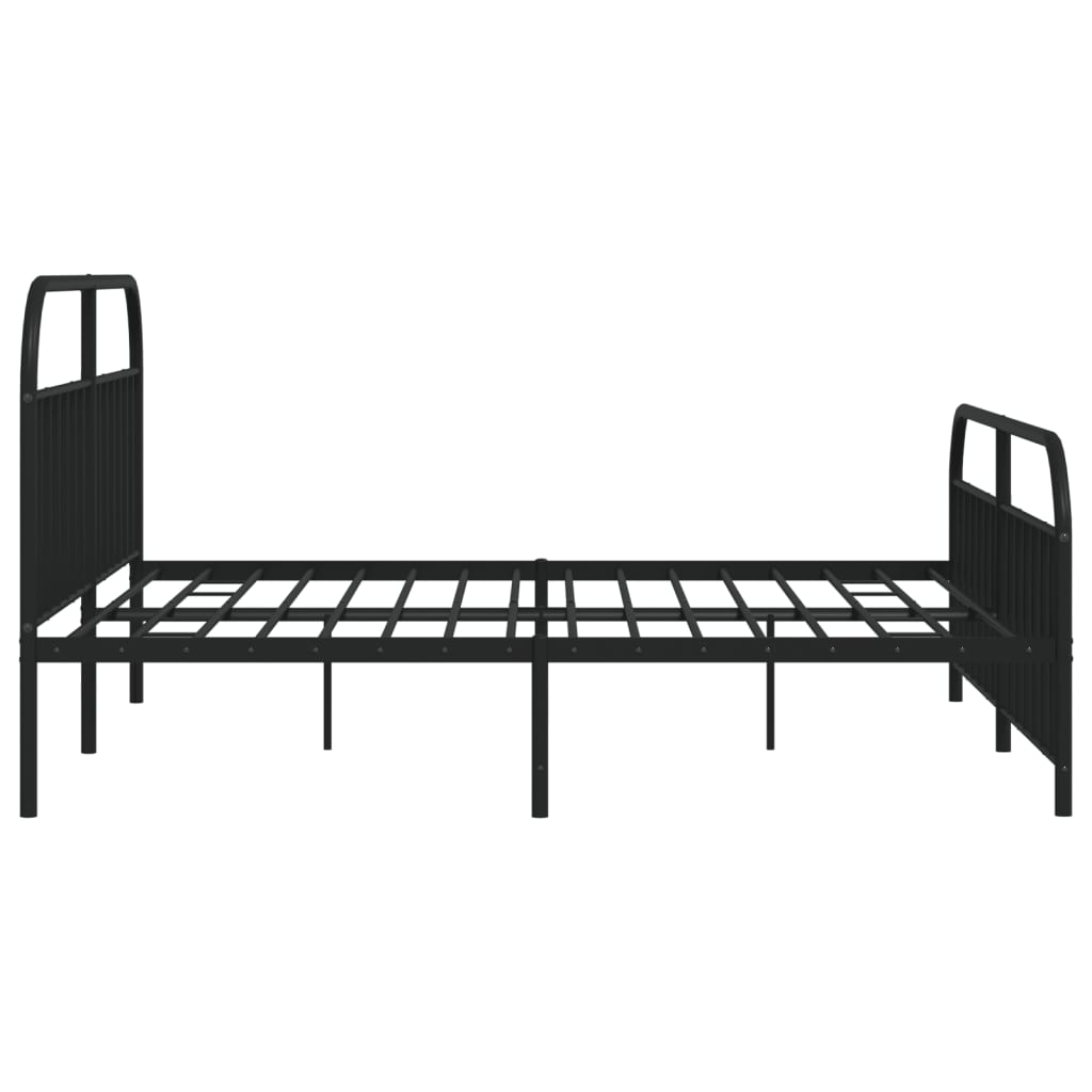 Bedframe met hoofd- en voeteneinde metaal zwart 193x203 cm is nu te koop bij PeponiXL, paradijselijk wonen!