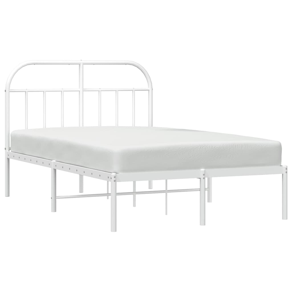 Bedframe met hoofdbord metaal wit 120x200 cm is nu te koop bij PeponiXL, paradijselijk wonen!
