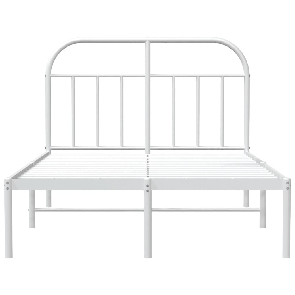 Bedframe met hoofdbord metaal wit 120x200 cm is nu te koop bij PeponiXL, paradijselijk wonen!