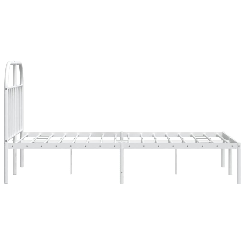 Bedframe met hoofdbord metaal wit 120x200 cm is nu te koop bij PeponiXL, paradijselijk wonen!