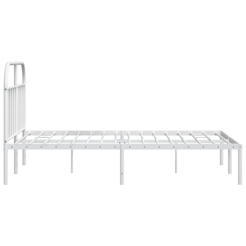 Bedframe met hoofdbord metaal wit 140x190 cm is nu te koop bij PeponiXL, paradijselijk wonen!