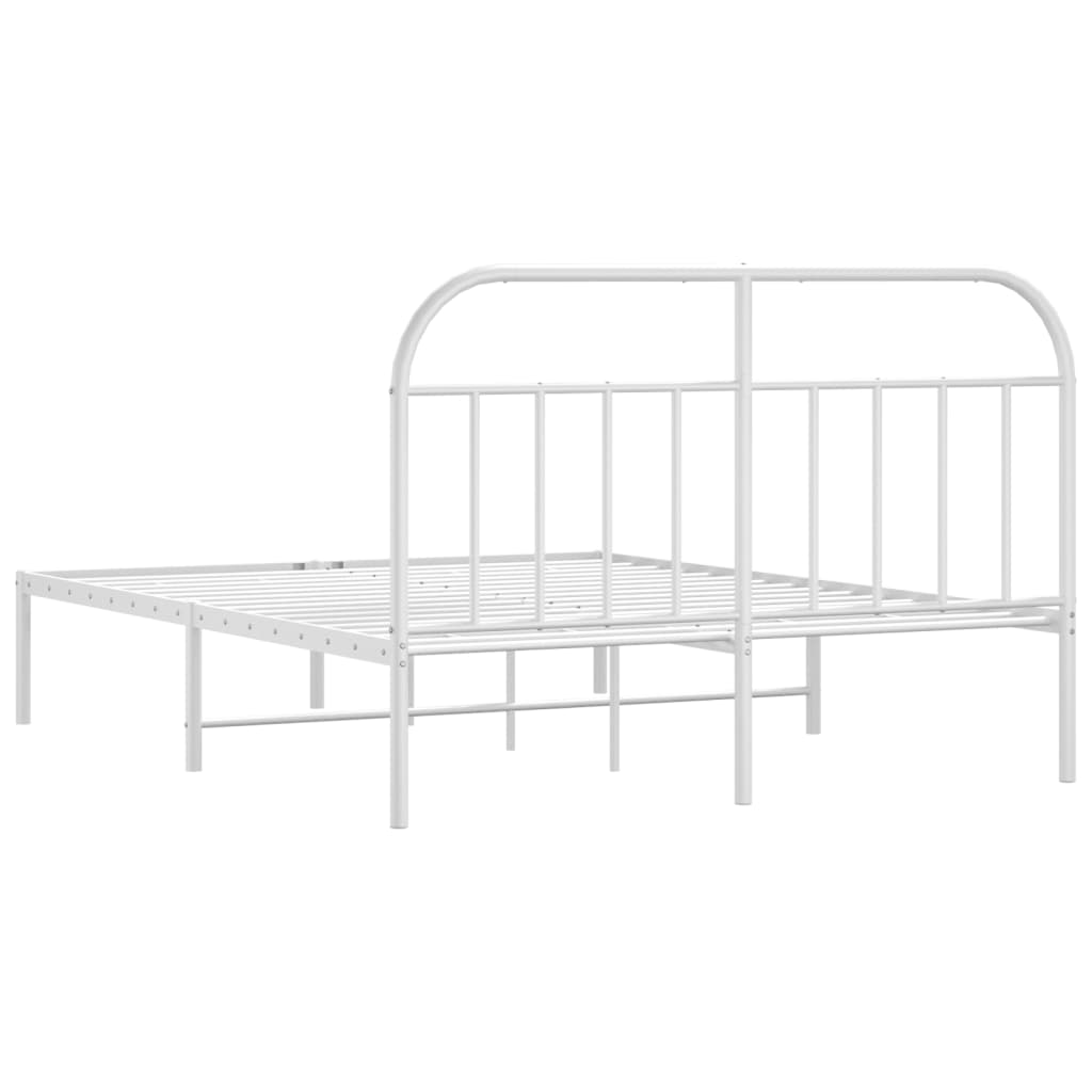 Bedframe met hoofdbord metaal wit 140x190 cm is nu te koop bij PeponiXL, paradijselijk wonen!