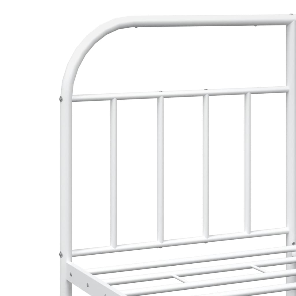 Bedframe met hoofdbord metaal wit 140x190 cm is nu te koop bij PeponiXL, paradijselijk wonen!