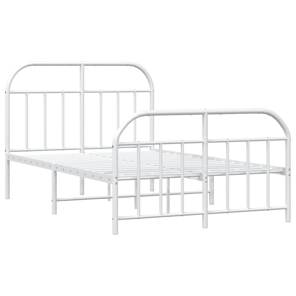 Bedframe met hoofd- en voeteneinde metaal wit 120 x 190 cm is nu te koop bij PeponiXL, paradijselijk wonen!