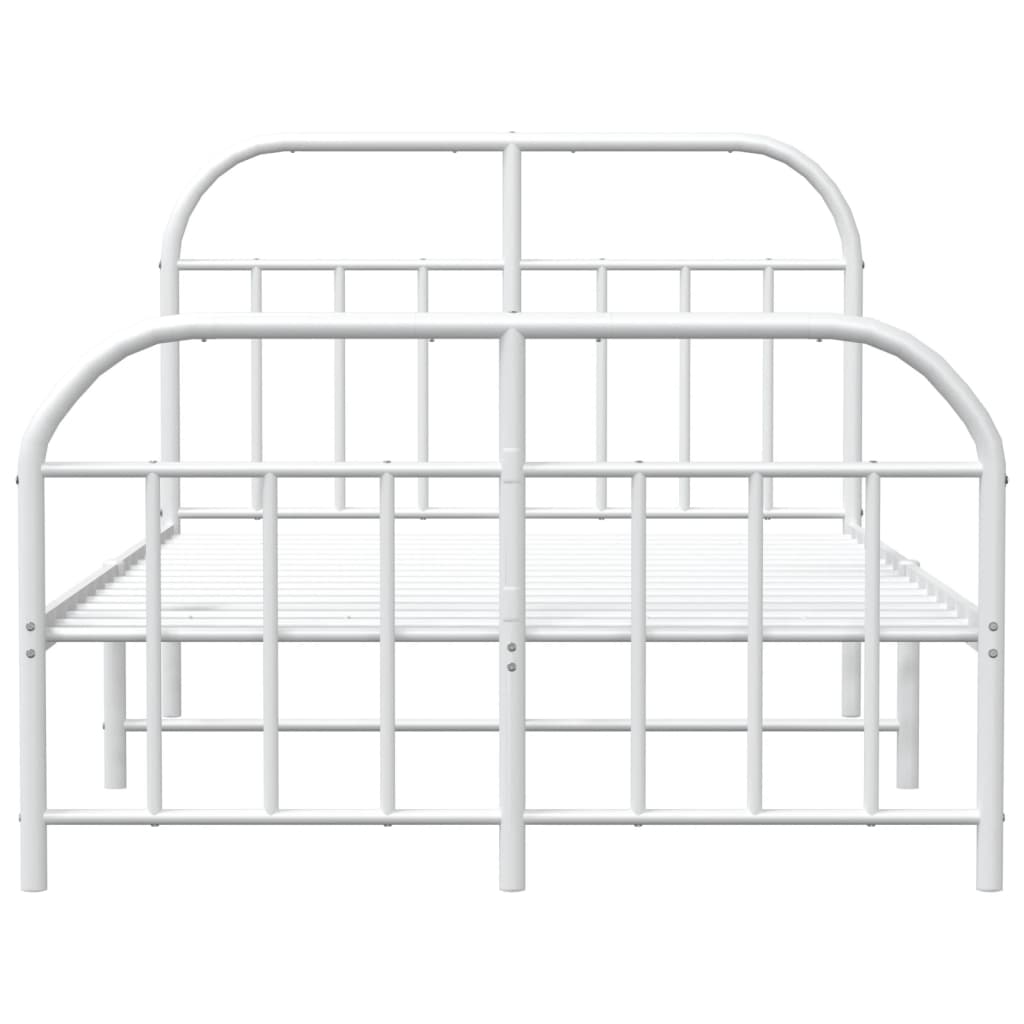 Bedframe met hoofd- en voeteneinde metaal wit 120 x 190 cm is nu te koop bij PeponiXL, paradijselijk wonen!