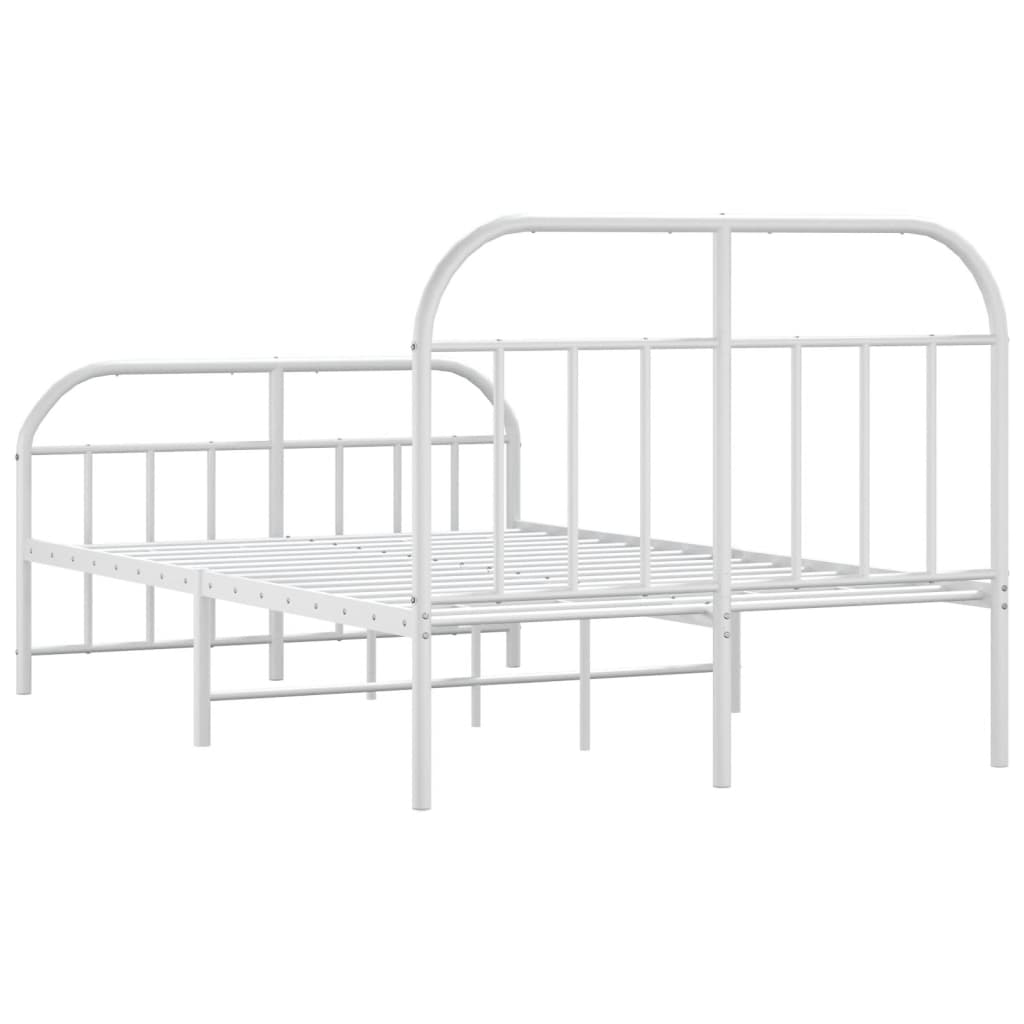 Bedframe met hoofd- en voeteneinde metaal wit 120 x 190 cm is nu te koop bij PeponiXL, paradijselijk wonen!