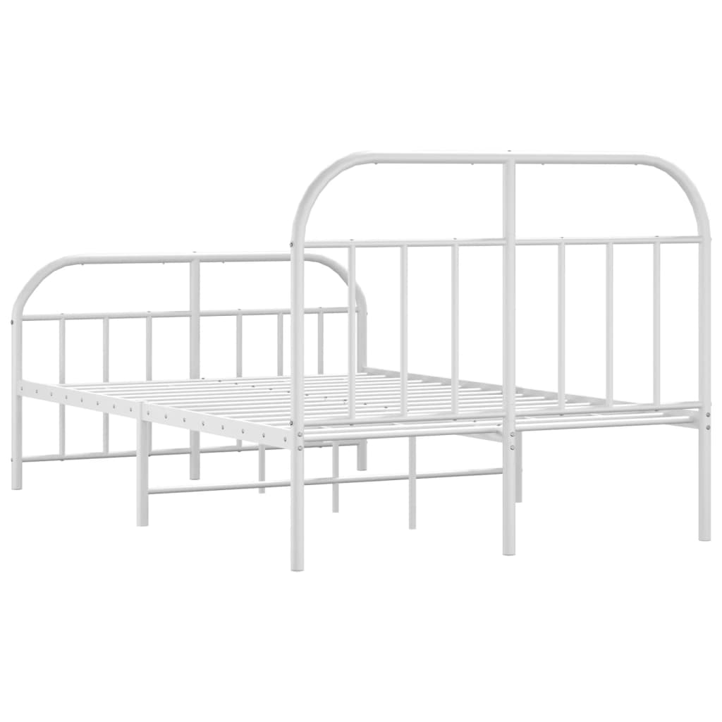 Bedframe met hoofd- en voeteneinde metaal wit 120x200 cm is nu te koop bij PeponiXL, paradijselijk wonen!