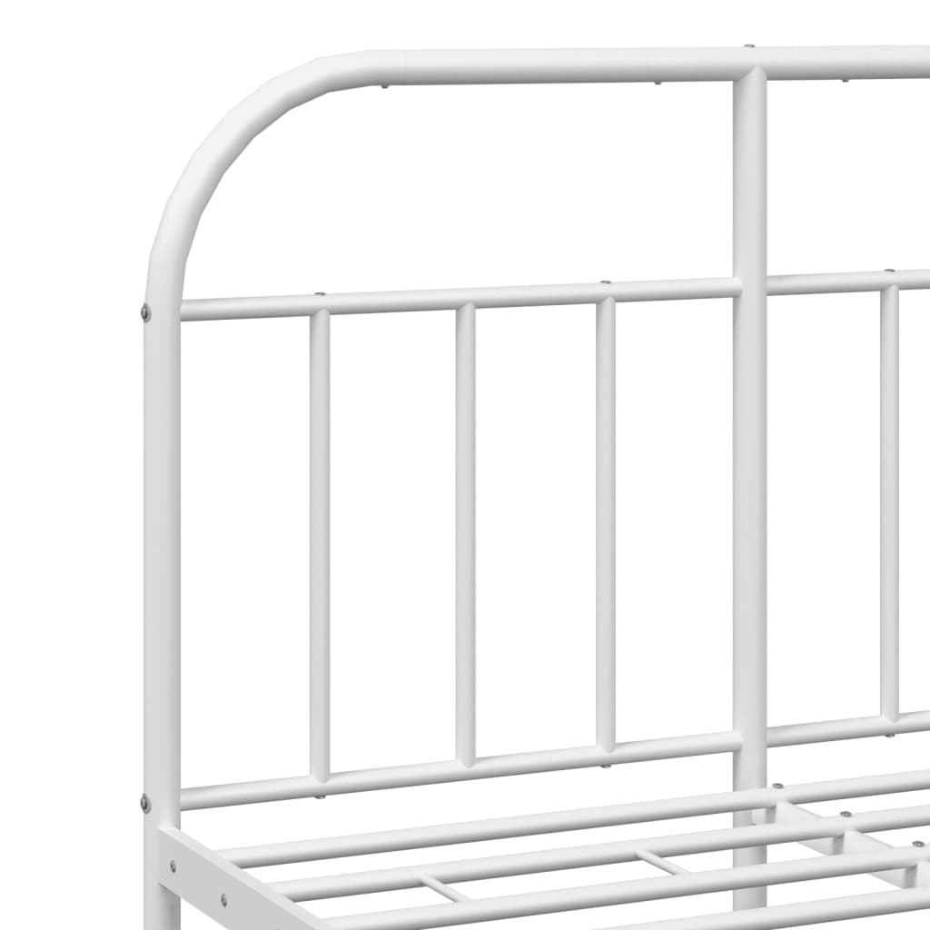 Bedframe met hoofd- en voeteneinde metaal wit 120x200 cm is nu te koop bij PeponiXL, paradijselijk wonen!