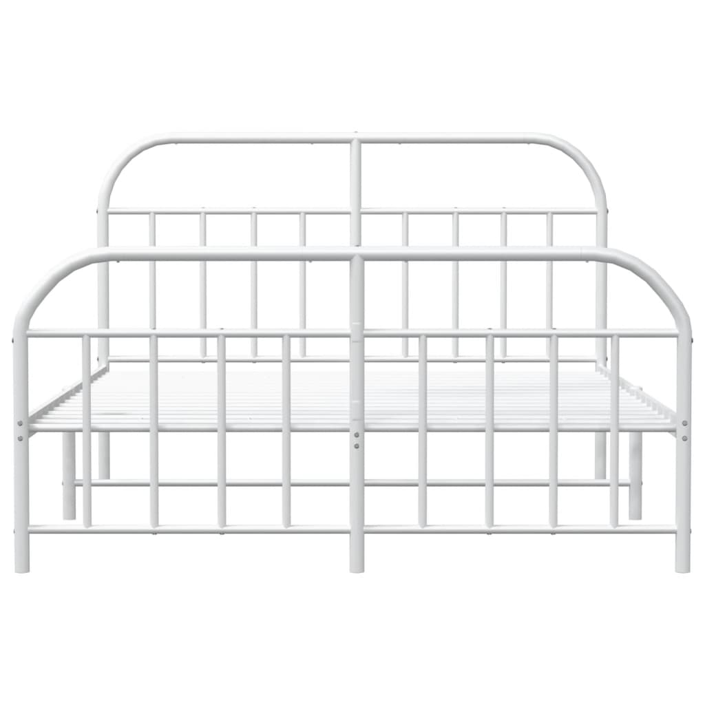 Bedframe met hoofd- en voeteneinde metaal wit 135x190 cm is nu te koop bij PeponiXL, paradijselijk wonen!