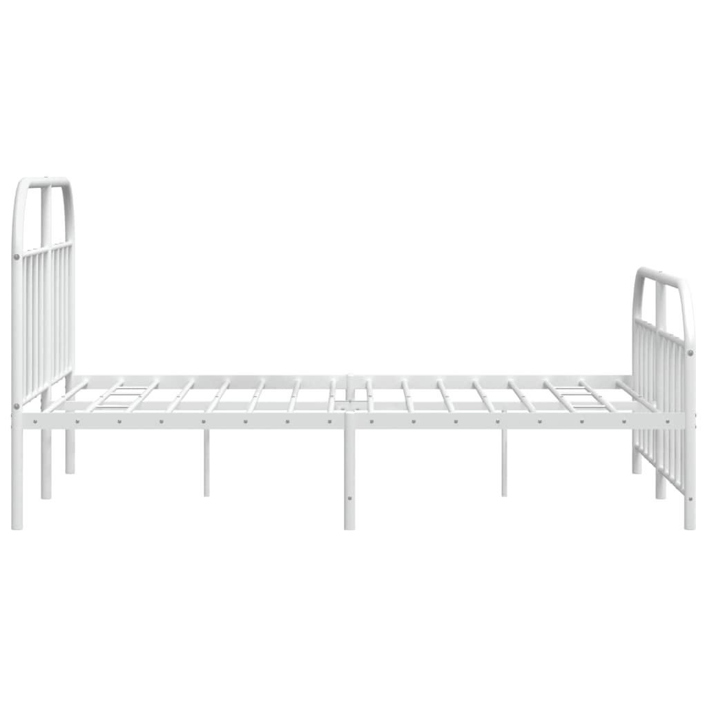 Bedframe met hoofd- en voeteneinde metaal wit 135x190 cm is nu te koop bij PeponiXL, paradijselijk wonen!
