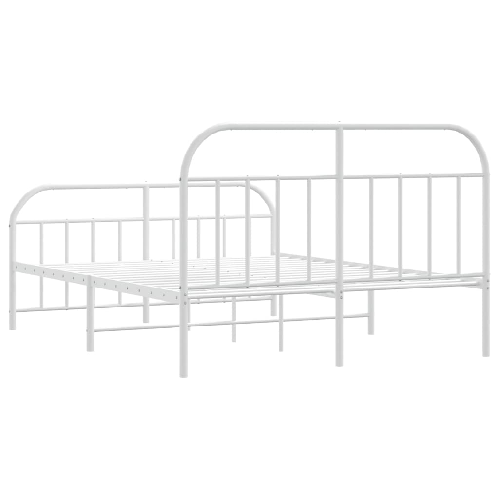 Bedframe met hoofd- en voeteneinde metaal wit 135x190 cm is nu te koop bij PeponiXL, paradijselijk wonen!