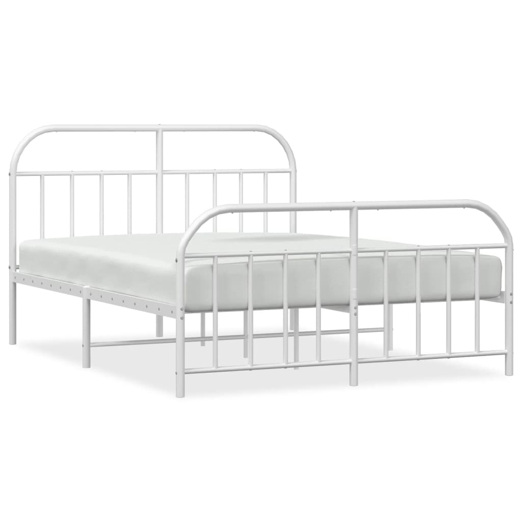 Bedframe met hoofd- en voeteneinde metaal wit 183x213 cm is nu te koop bij PeponiXL, paradijselijk wonen!