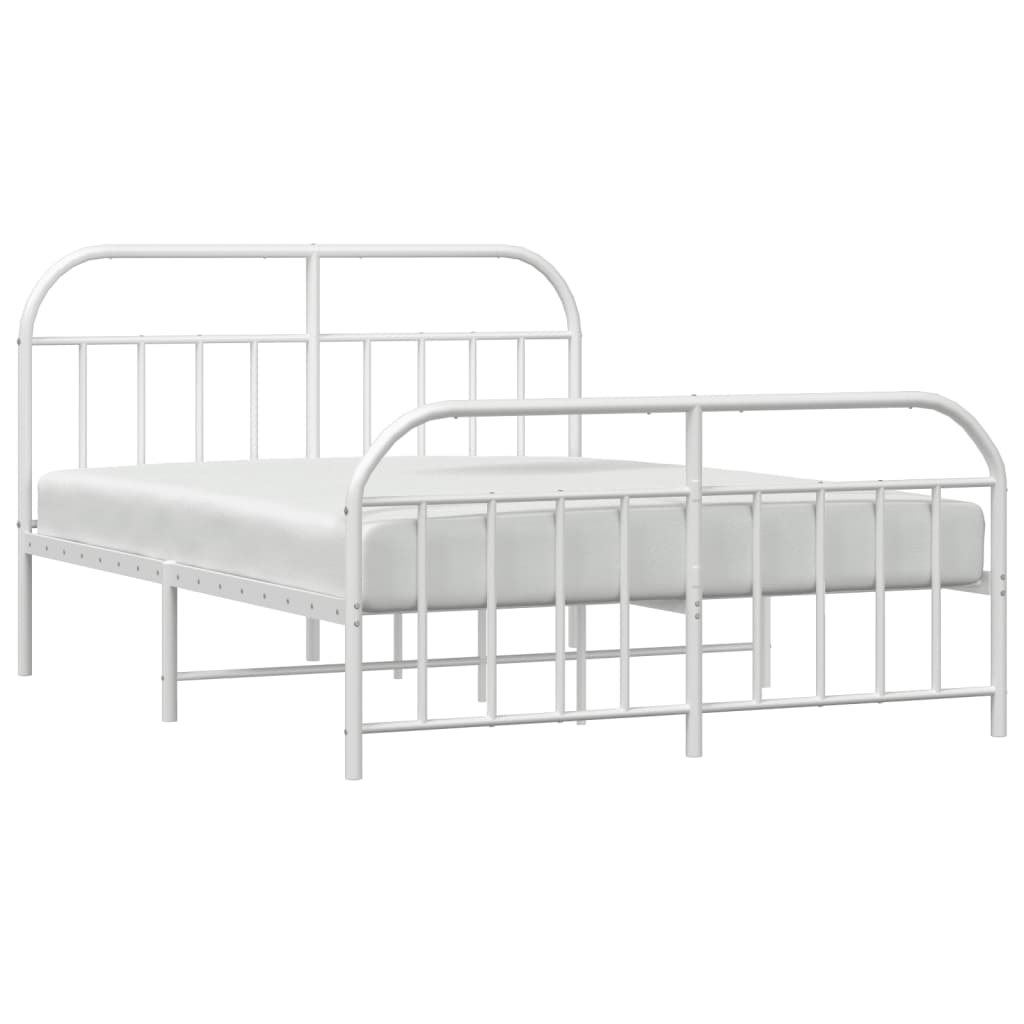 Bedframe met hoofd- en voeteneinde metaal wit 183x213 cm is nu te koop bij PeponiXL, paradijselijk wonen!