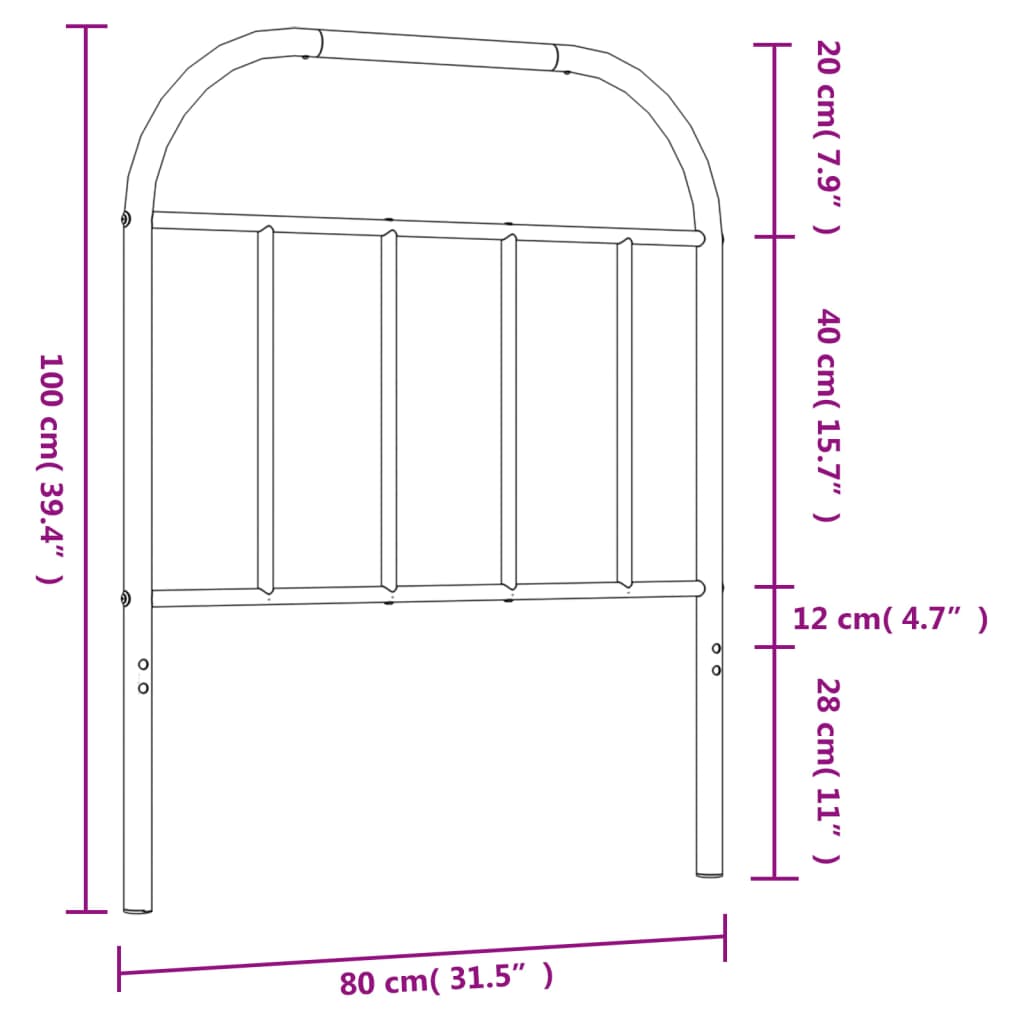 Vervangend hoofdbord metaal wit 75 cm is nu te koop bij PeponiXL, paradijselijk wonen!