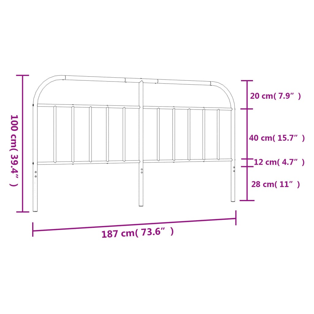 Vervangend hoofdbord metaal wit 180 cm is nu te koop bij PeponiXL, paradijselijk wonen!