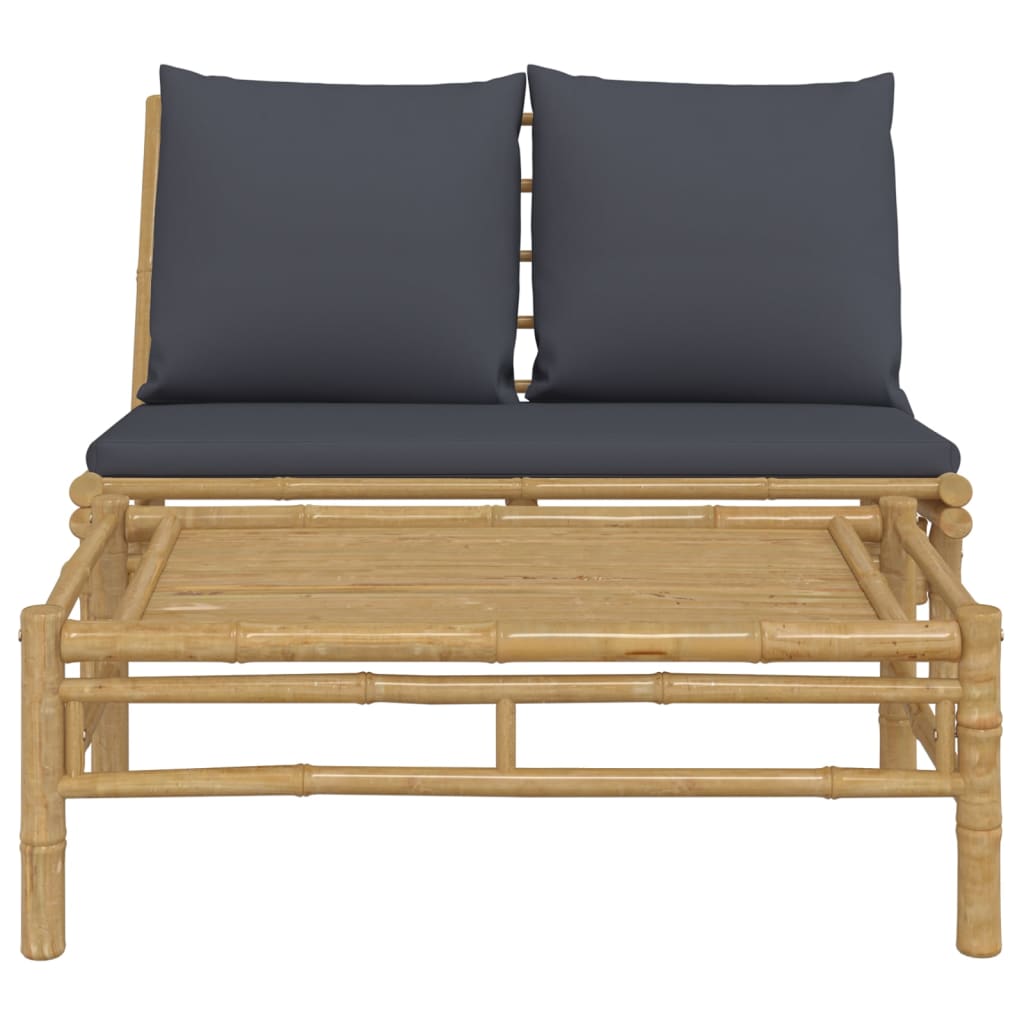 2-delige Loungeset met kussens bamboe donkergrijs is nu te koop bij PeponiXL, paradijselijk wonen!
