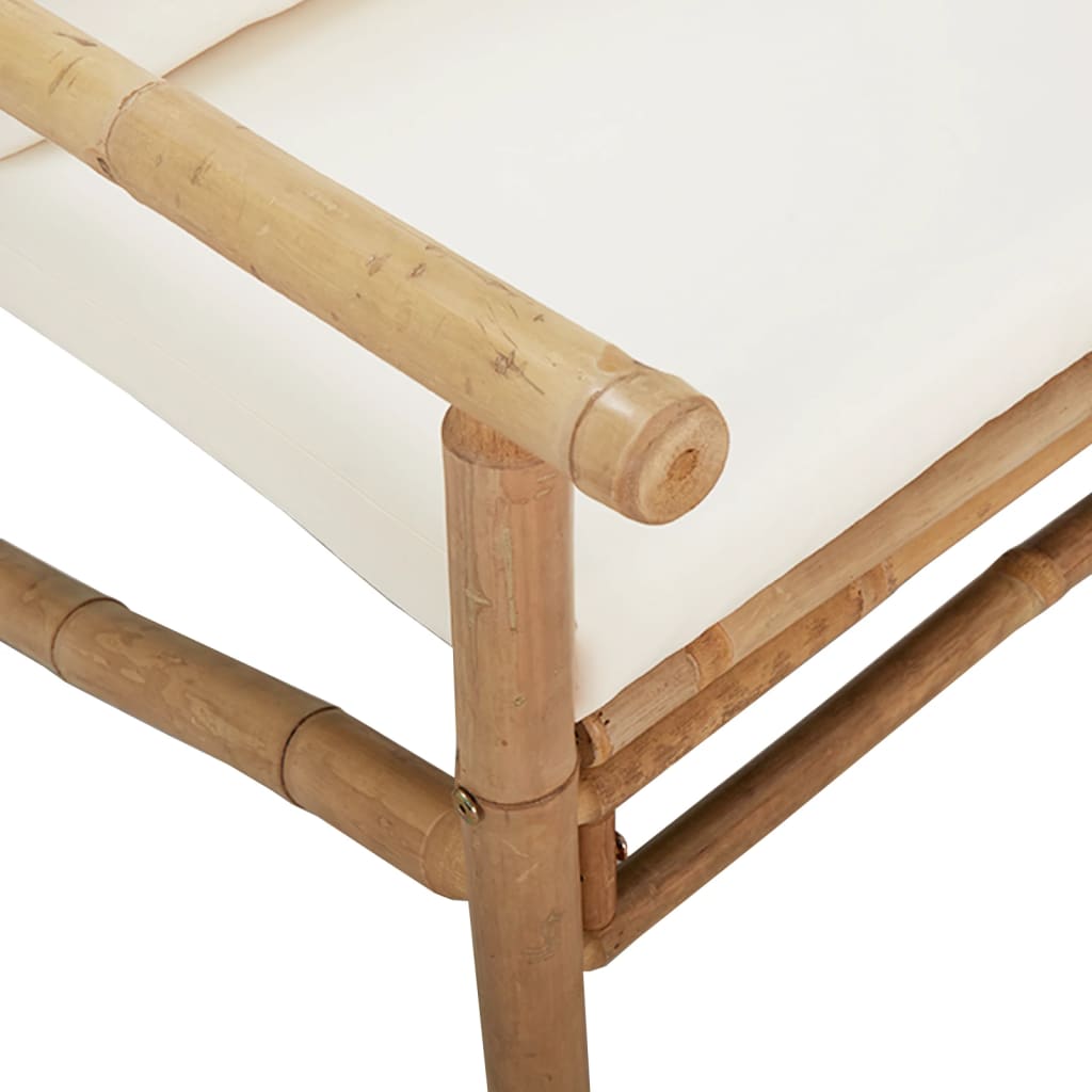 2-delige Loungeset met kussens bamboe crèmewit is nu te koop bij PeponiXL, paradijselijk wonen!