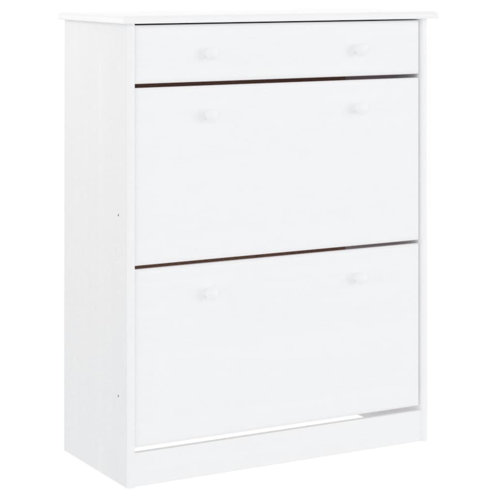 Schoenenkast ALTA 77x35x96 cm massief grenenhout wit is nu te koop bij PeponiXL, paradijselijk wonen!