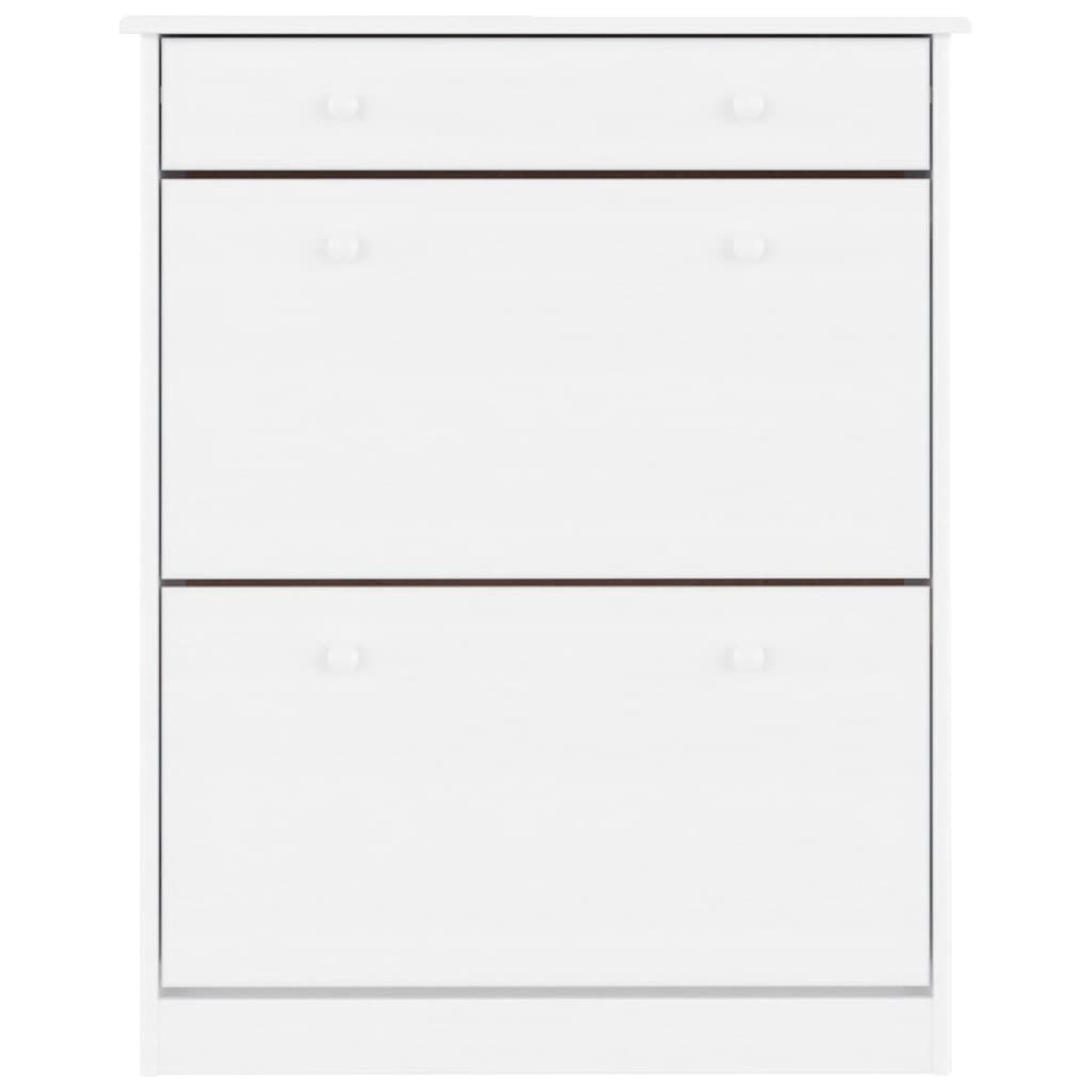 Schoenenkast ALTA 77x35x96 cm massief grenenhout wit is nu te koop bij PeponiXL, paradijselijk wonen!