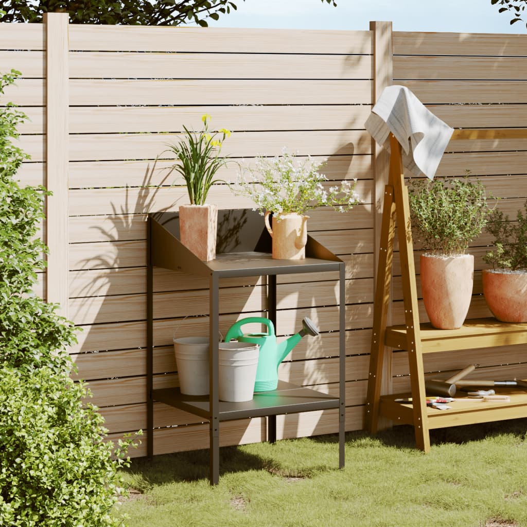 Plantenstandaard 56,5x54,5x100 cm verzinkt staal antracietkleur is nu te koop bij PeponiXL, paradijselijk wonen!