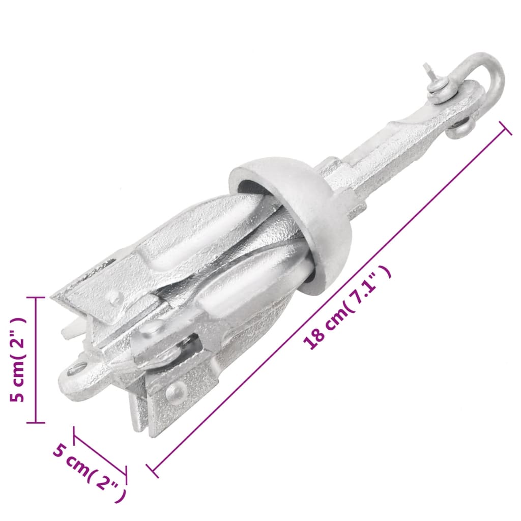Anker inklapbaar 0,7 kg thermisch verzinkt gietijzer zilver is nu te koop bij PeponiXL, paradijselijk wonen!