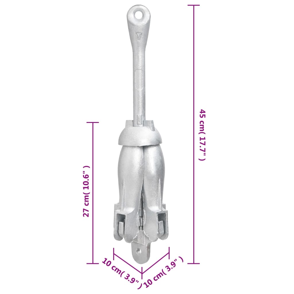 Anker inklapbaar 4 kg thermisch verzinkt gietijzer zilver is nu te koop bij PeponiXL, paradijselijk wonen!