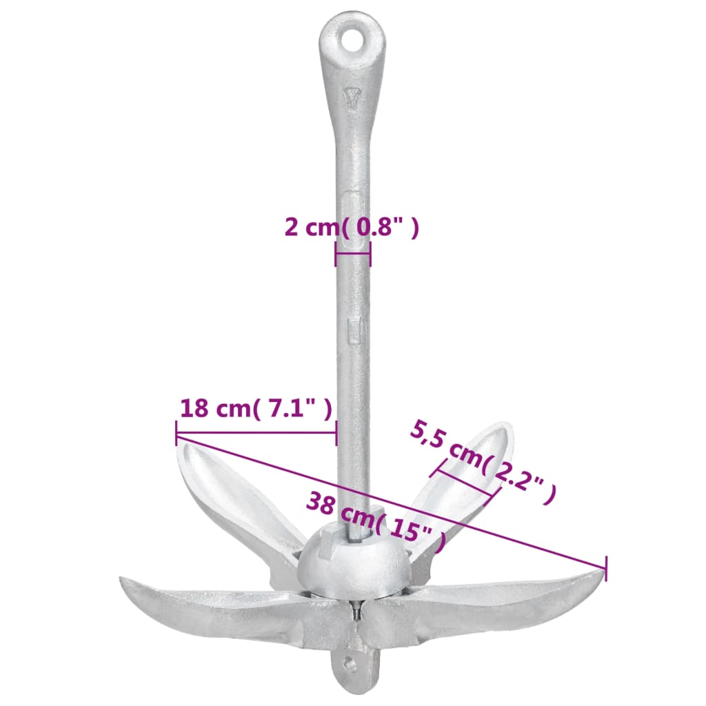 Anker inklapbaar 4 kg thermisch verzinkt gietijzer zilver is nu te koop bij PeponiXL, paradijselijk wonen!