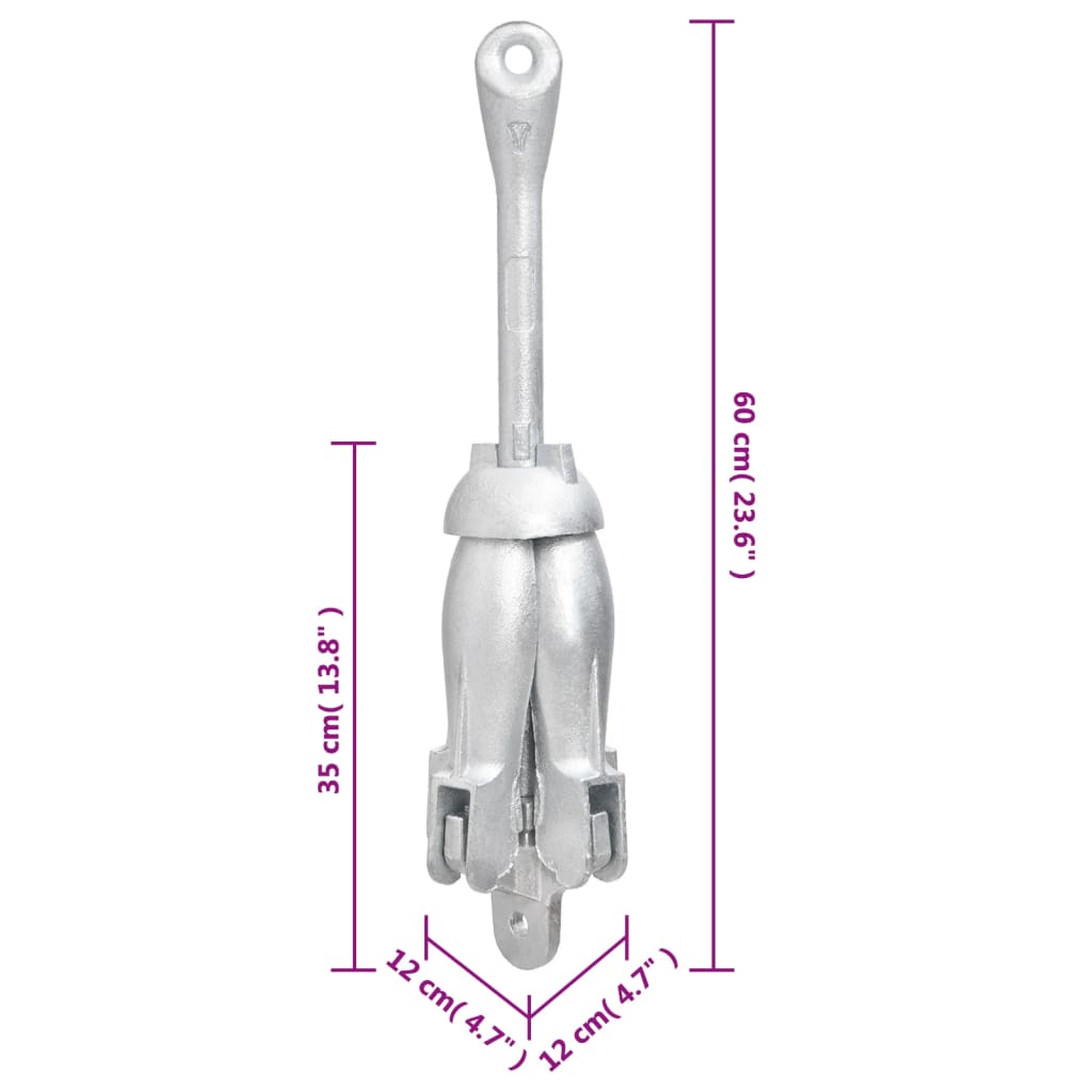 Anker inklapbaar 8 kg thermisch verzinkt gietijzer zilver is nu te koop bij PeponiXL, paradijselijk wonen!