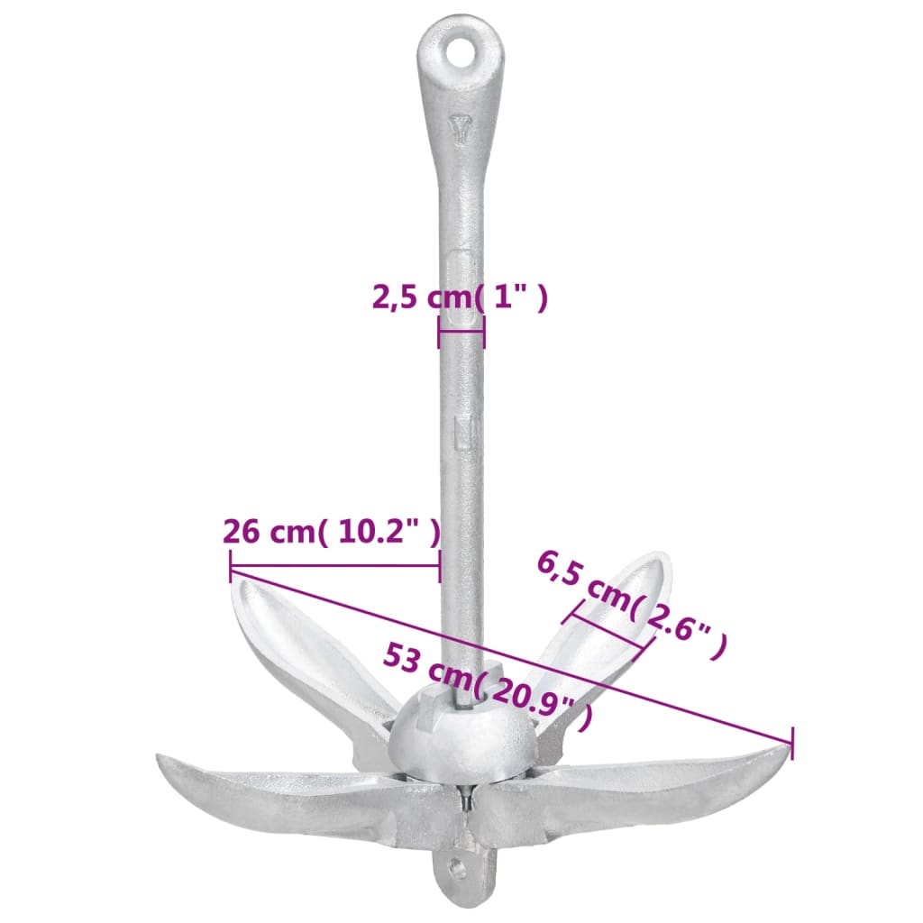 Anker inklapbaar 8 kg thermisch verzinkt gietijzer zilver is nu te koop bij PeponiXL, paradijselijk wonen!