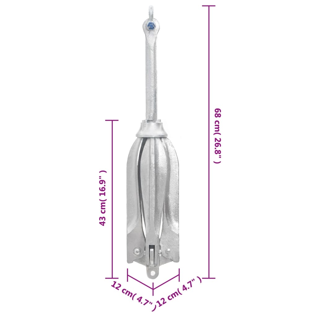 Anker inklapbaar 12 kg thermisch verzinkt gietijzer zilver is nu te koop bij PeponiXL, paradijselijk wonen!