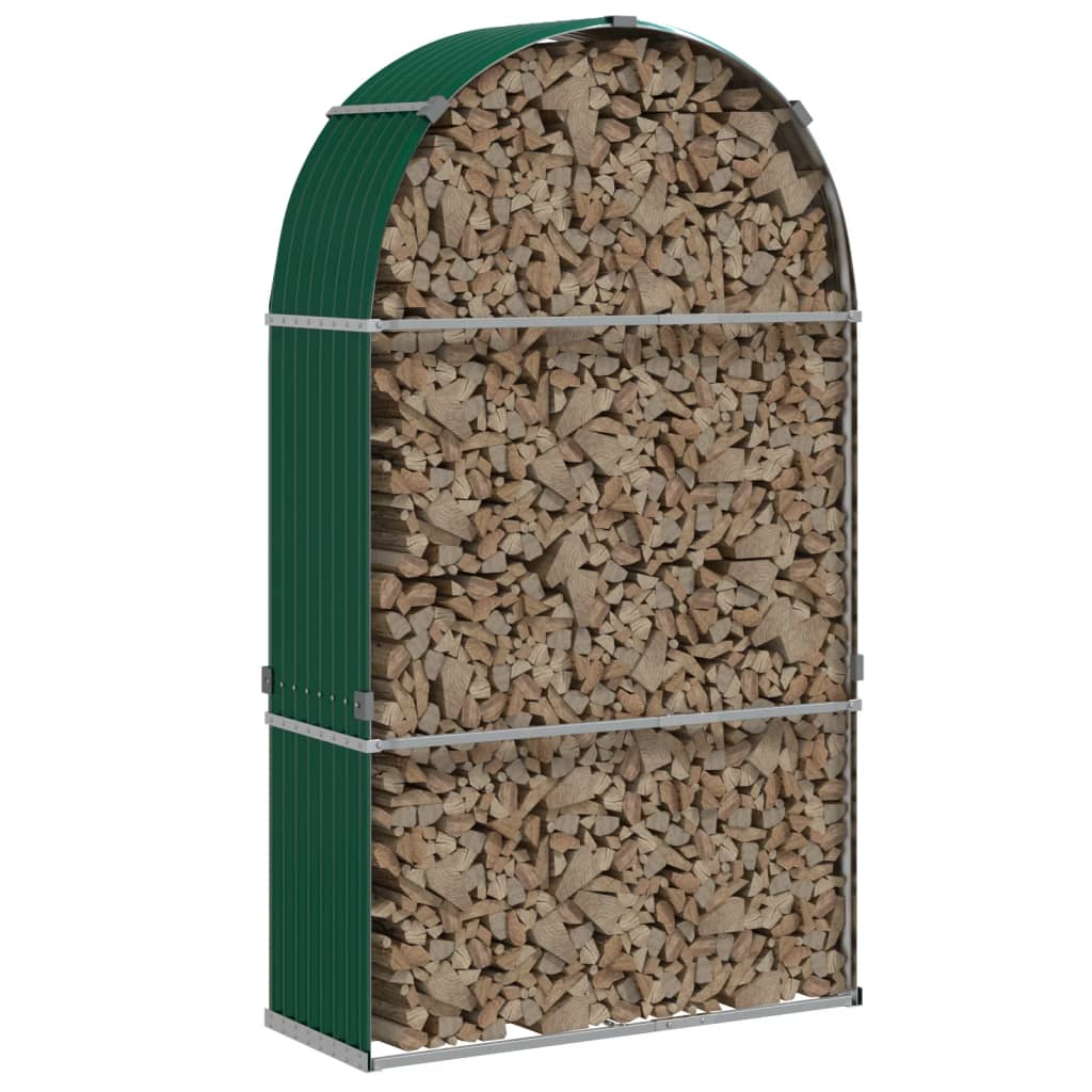 Haardhoutopslag 120x45x210 cm gegalvaniseerd staal groen is nu te koop bij PeponiXL, paradijselijk wonen!