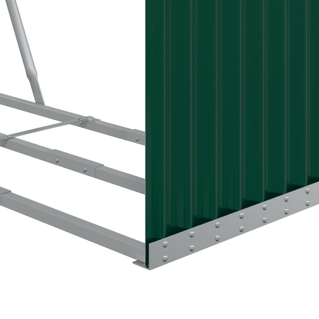 Haardhoutopslag 120x45x210 cm gegalvaniseerd staal groen is nu te koop bij PeponiXL, paradijselijk wonen!