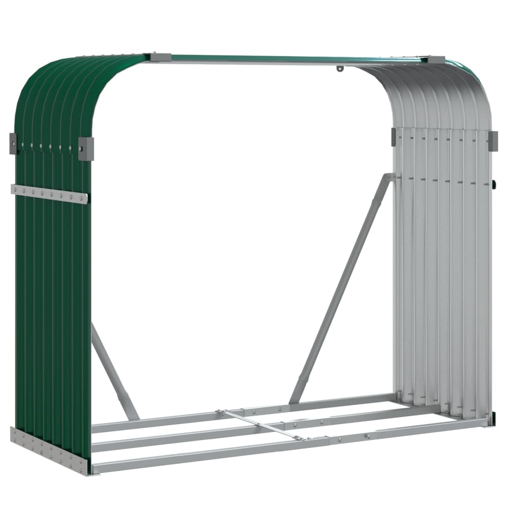 Haardhoutopslag 120x45x100 cm gegalvaniseerd staal groen is nu te koop bij PeponiXL, paradijselijk wonen!