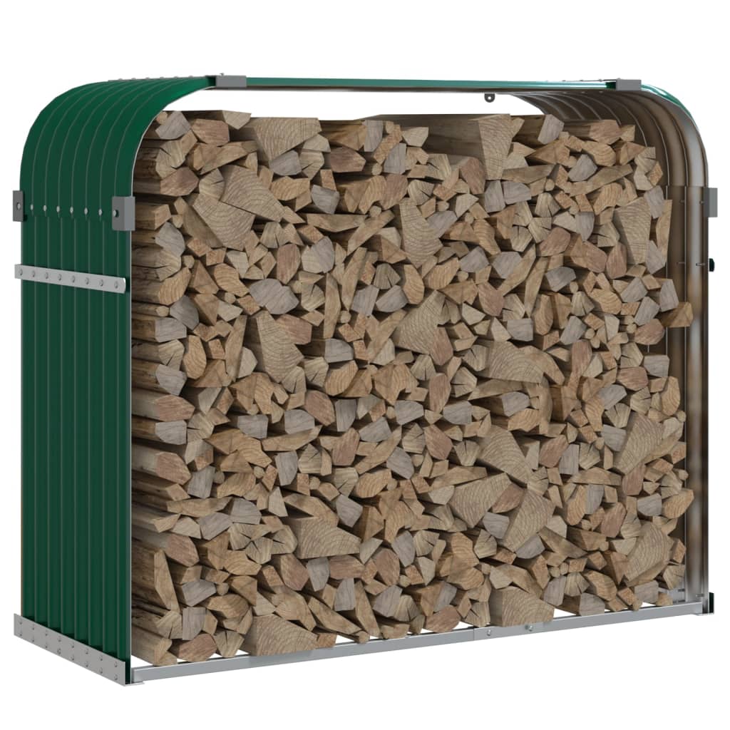 Haardhoutopslag 120x45x100 cm gegalvaniseerd staal groen is nu te koop bij PeponiXL, paradijselijk wonen!