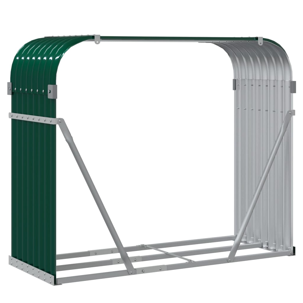 Haardhoutopslag 120x45x100 cm gegalvaniseerd staal groen is nu te koop bij PeponiXL, paradijselijk wonen!