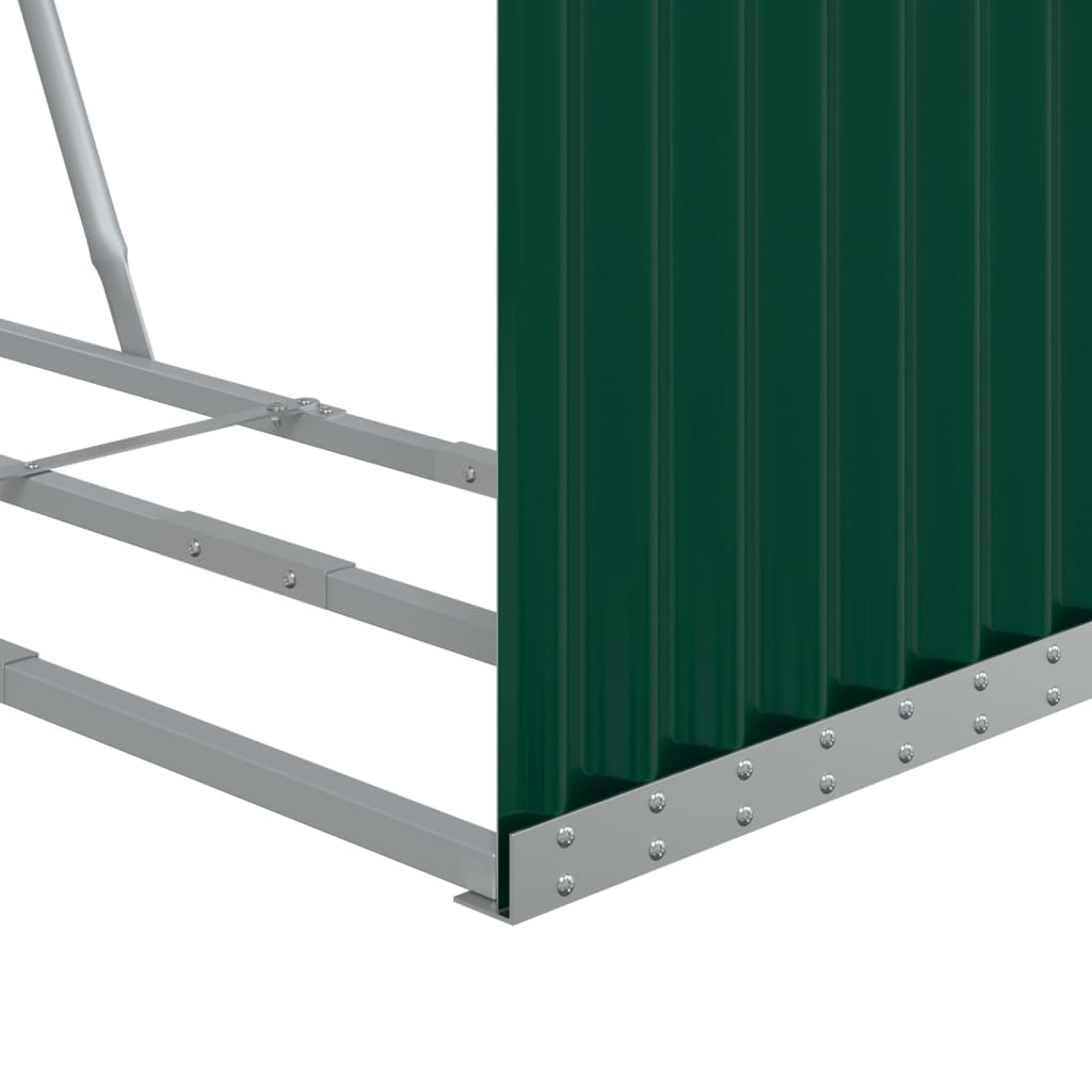 Haardhoutopslag 120x45x100 cm gegalvaniseerd staal groen is nu te koop bij PeponiXL, paradijselijk wonen!