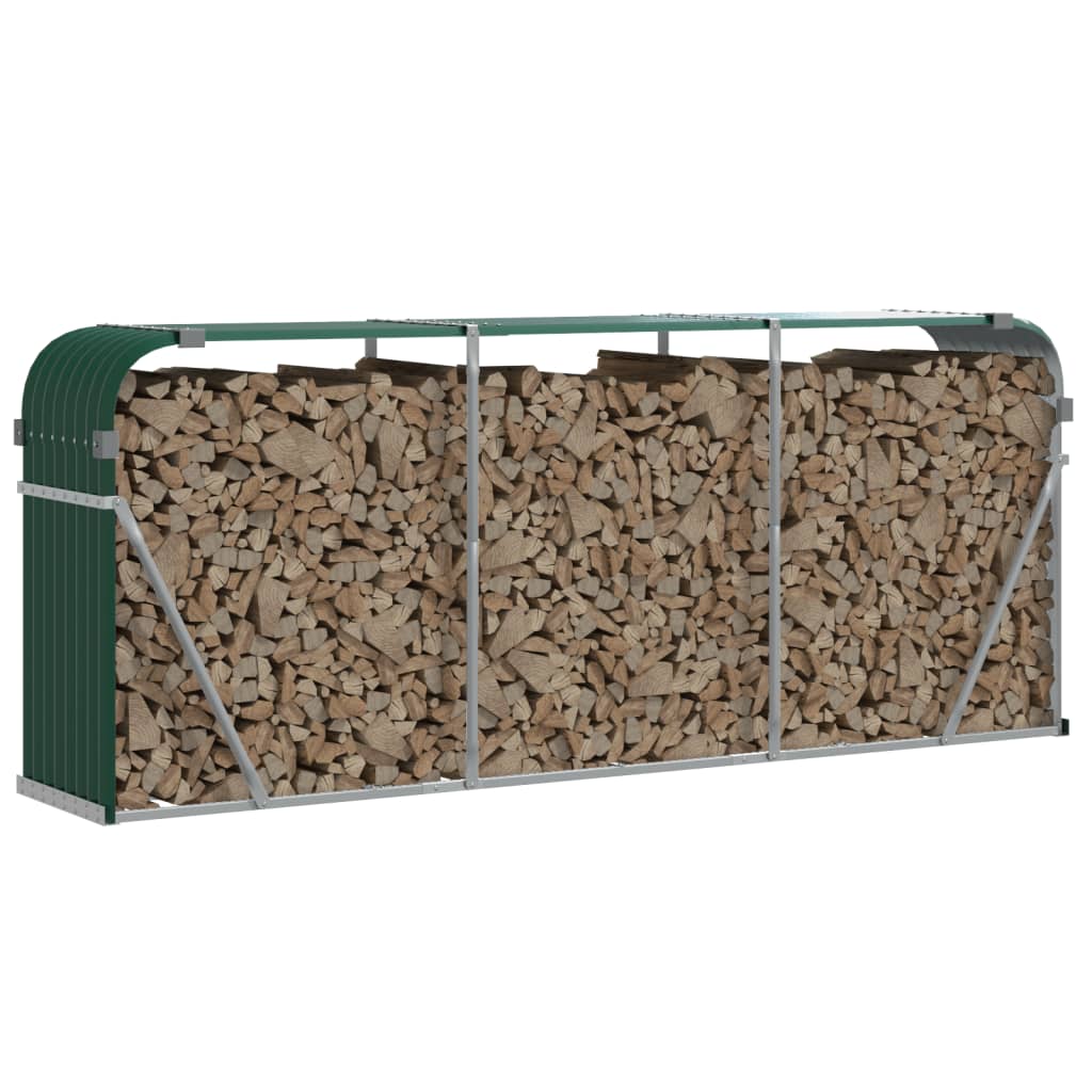 Haardhoutopslag 234x45x100 cm gegalvaniseerd staal groen is nu te koop bij PeponiXL, paradijselijk wonen!