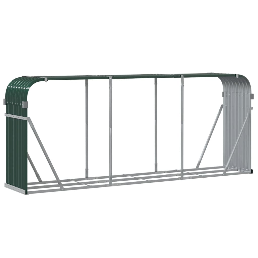 Haardhoutopslag 234x45x100 cm gegalvaniseerd staal groen is nu te koop bij PeponiXL, paradijselijk wonen!