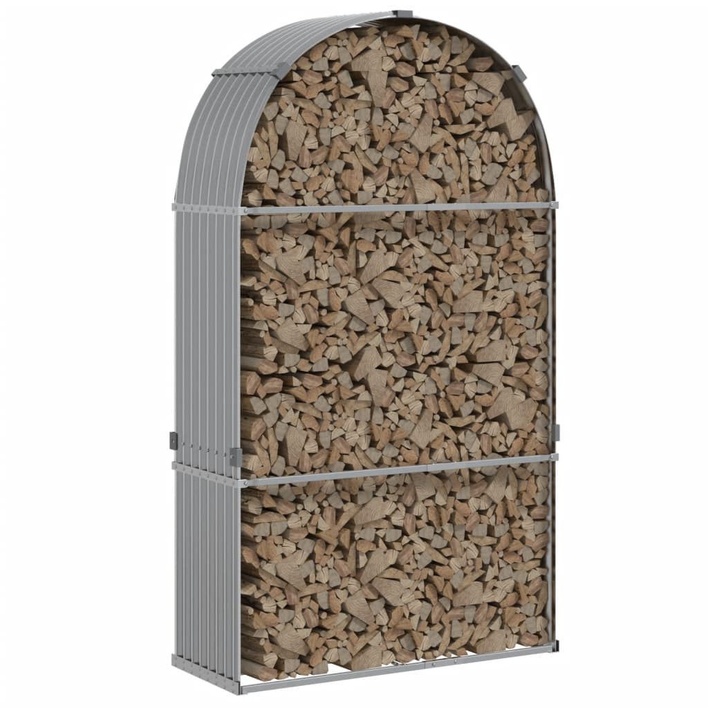 Haardhoutopslag 120x45x210 cm gegalvaniseerd staal lichtgrijs is nu te koop bij PeponiXL, paradijselijk wonen!