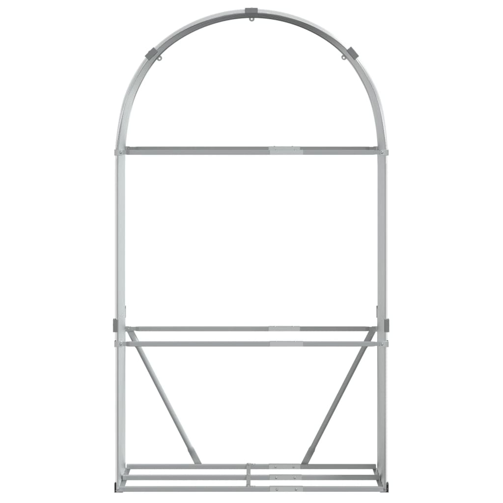 Haardhoutopslag 120x45x210 cm gegalvaniseerd staal lichtgrijs is nu te koop bij PeponiXL, paradijselijk wonen!
