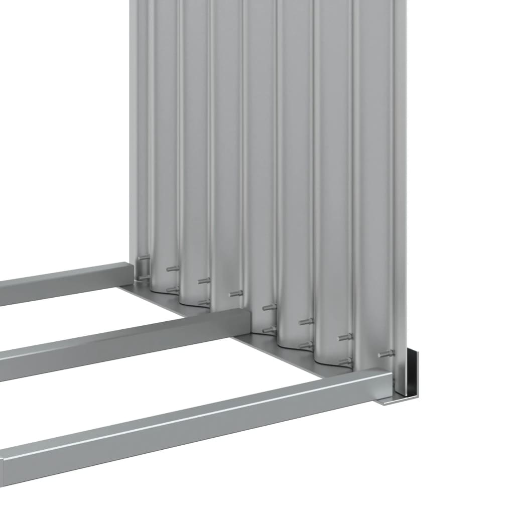 Haardhoutopslag 120x45x210 cm gegalvaniseerd staal lichtgrijs is nu te koop bij PeponiXL, paradijselijk wonen!