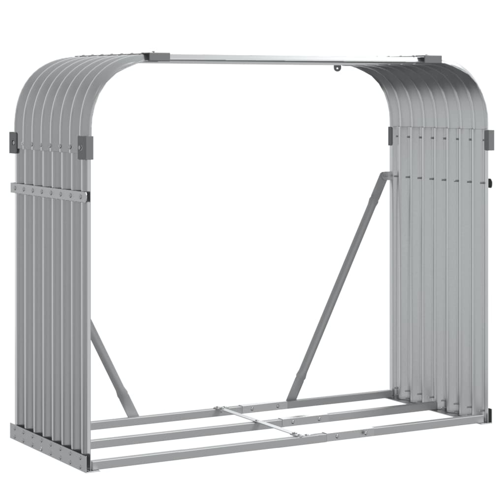 Haardhoutopslag 120x45x100 cm gegalvaniseerd staal lichtgrijs is nu te koop bij PeponiXL, paradijselijk wonen!