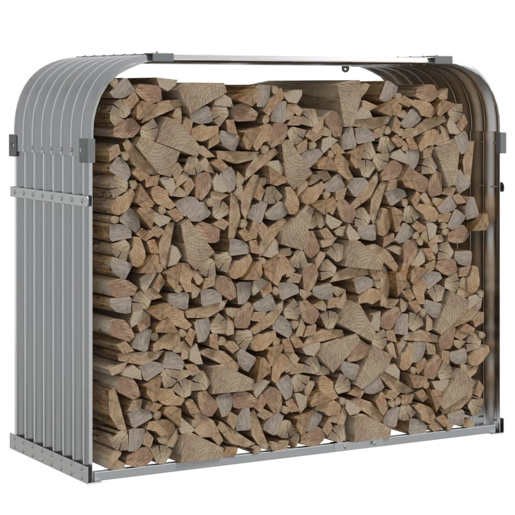 Haardhoutopslag 120x45x100 cm gegalvaniseerd staal lichtgrijs is nu te koop bij PeponiXL, paradijselijk wonen!