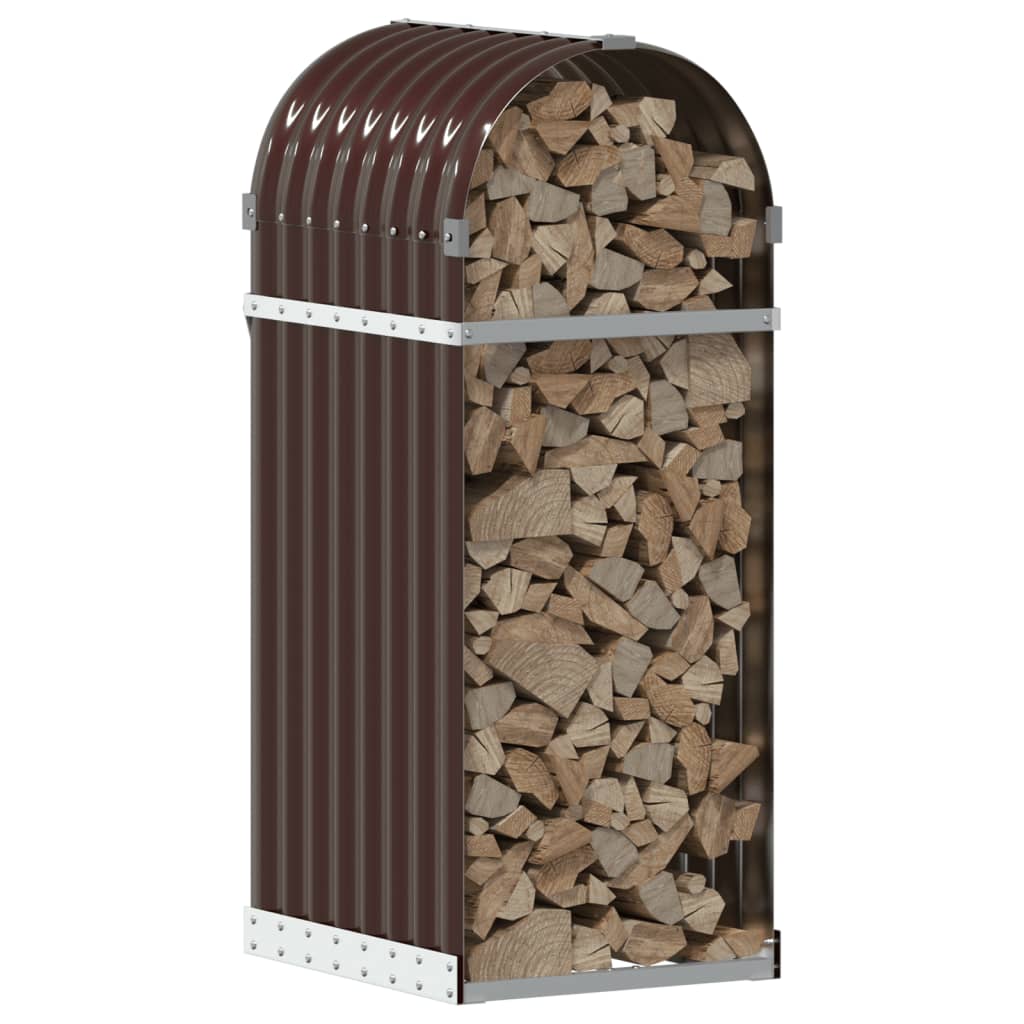 Haardhoutopslag 40x45x100 cm gegalvaniseerd staal bruin is nu te koop bij PeponiXL, paradijselijk wonen!