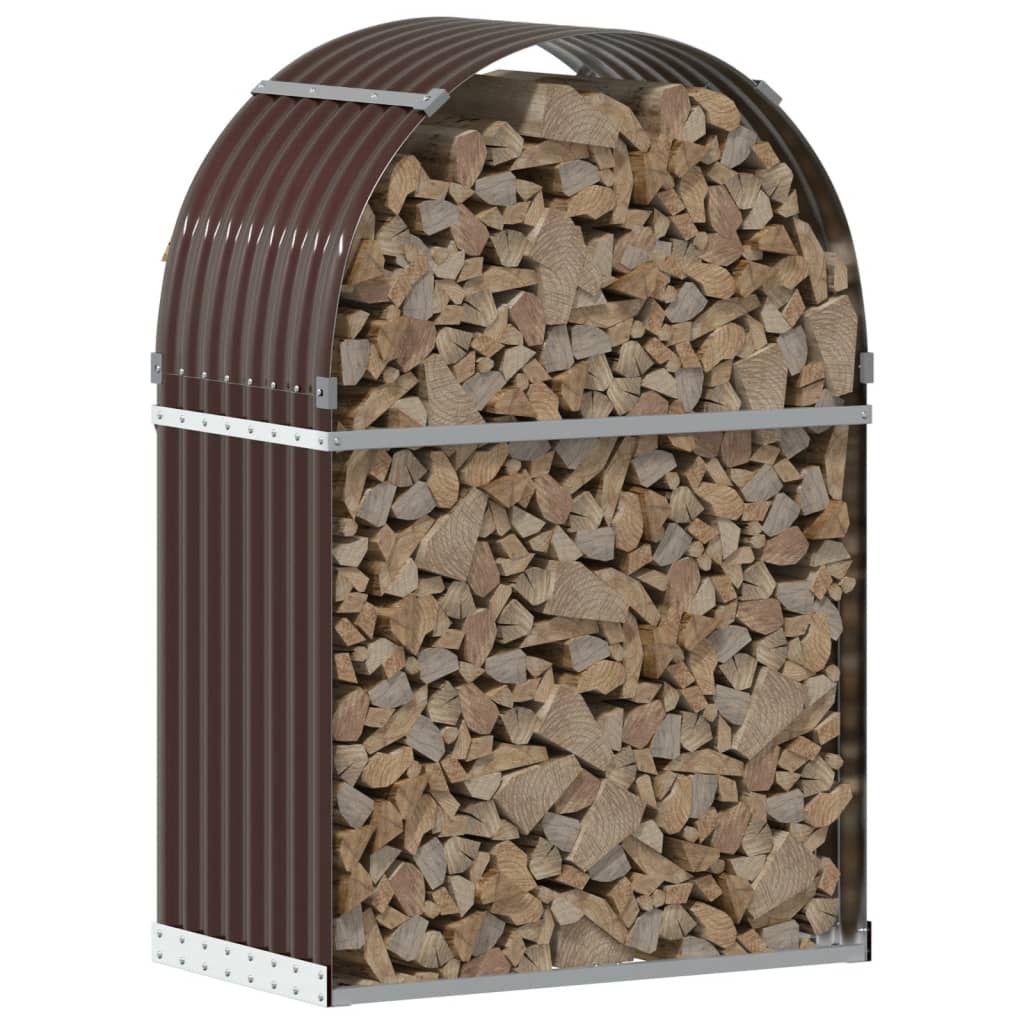 Haardhoutopslag 80x45x120 cm gegalvaniseerd staal bruin is nu te koop bij PeponiXL, paradijselijk wonen!