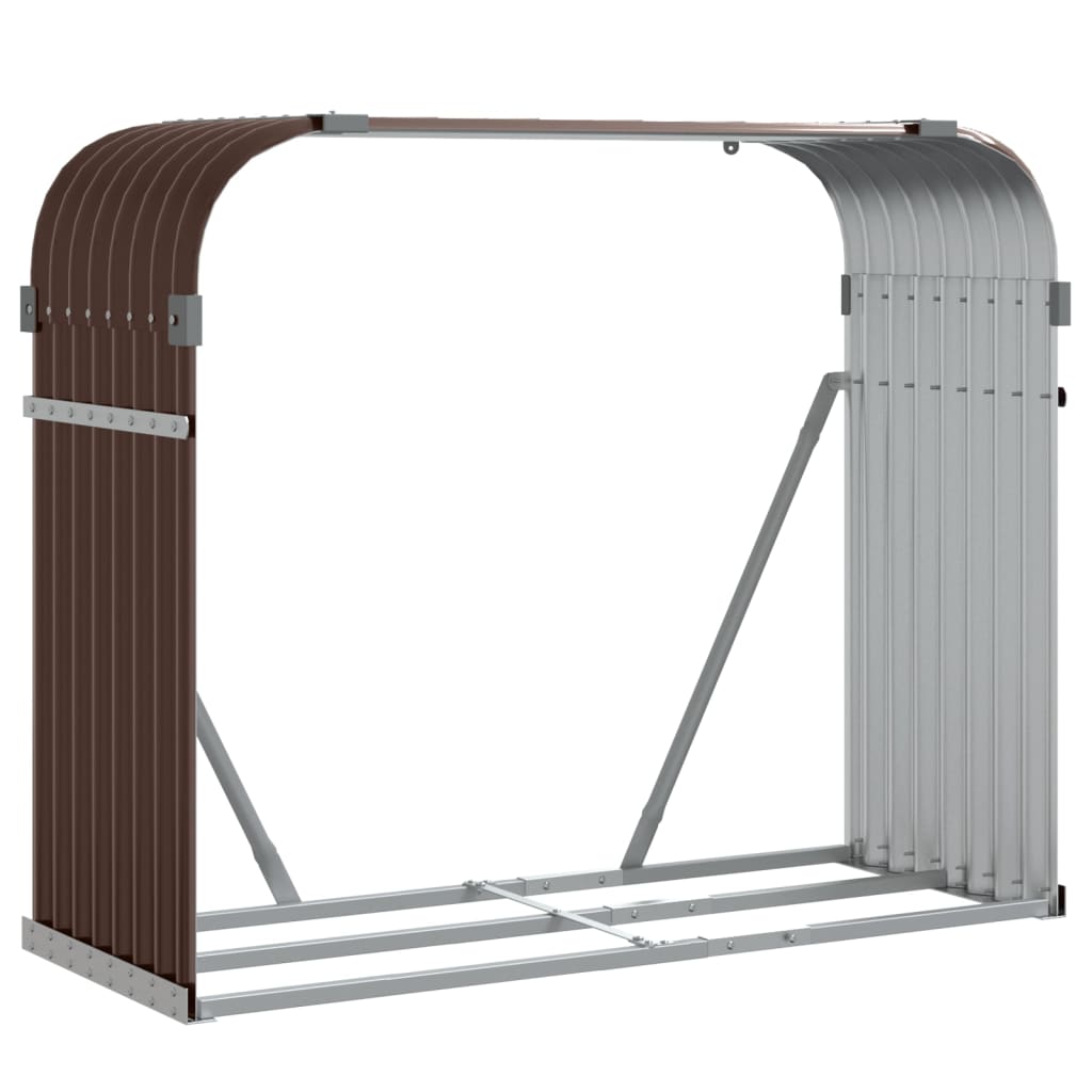 Haardhoutopslag 120x45x100 cm gegalvaniseerd staal bruin is nu te koop bij PeponiXL, paradijselijk wonen!