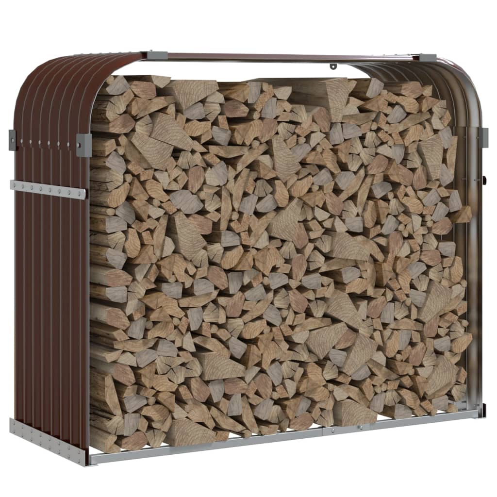 Haardhoutopslag 120x45x100 cm gegalvaniseerd staal bruin is nu te koop bij PeponiXL, paradijselijk wonen!