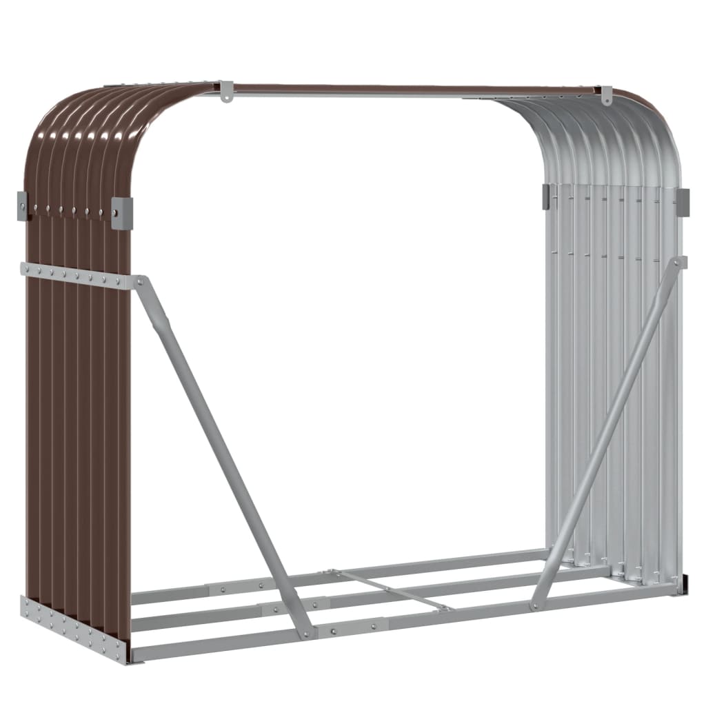 Haardhoutopslag 120x45x100 cm gegalvaniseerd staal bruin is nu te koop bij PeponiXL, paradijselijk wonen!