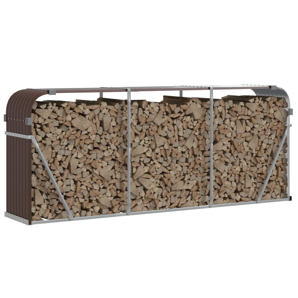 Haardhoutopslag 234x45x100 cm gegalvaniseerd staal bruin is nu te koop bij PeponiXL, paradijselijk wonen!
